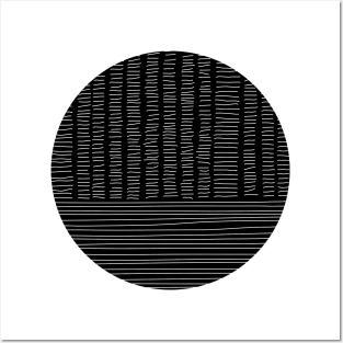 Digital Stitches Circle Black Posters and Art